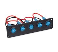 Szwaldaper Panel de interruptores basculantes con botón de Encendido y Apagado de 5 Posiciones, CC, for disyuntores a Prueba de Agua de 12 V y 24 V, Panel de interruptores for embarcaciones Marinas y