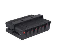 Szwaldaper Panel de interruptores basculantes for camión, automóvil y Barco de 12 V con luz indicadora, Caja de Panel de interruptores SPST de 4 y 6 Posiciones for Barco y yate Szwaldaper(6 Gang)