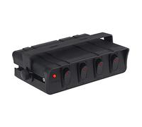 Szwaldaper Panel de interruptores basculantes for camión, automóvil y Barco de 12 V con luz indicadora, Caja de Panel de interruptores SPST de 4 y 6 Posiciones for Barco y yate Szwaldaper(4 Gang)
