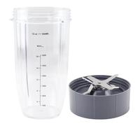 Szwaldaper Piezas de Repuesto Taza colosal y Cuchilla extractora 32 oz, for licuadoras 600W 900W NB-101B NB-101S NB-201 Tapa de licuadora