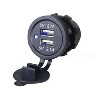 Szwaldaper Toma de Carga rápida B 3,0, Cargador 12v a 5v, 12 y 24v, Adaptador Conector Dual para Motocicleta, luz Potencia Salida con lámpara Toma de Carga Interior(Schwarz)