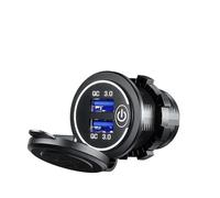 Szwaldaper Toma de Carga rápida B 3,0, Cargador 12v a 5v, 12 y 24v, Adaptador Conector Dual para Motocicleta, luz Potencia Salida con lámpara Toma de Carga Interior(White Qc3.0)