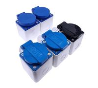 Szwaldaper Toma de corriente industrial multifunción for exteriores, impermeable, con cuerpo de contacto de cobre y cubierta impermeable y conector de caja. conector resistente al agua(Wp-eu New Blue)