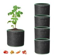 SZWLJ 4 Bolsas Transpirables de Tela Negra de 20L, Ideales para arriates, jardineras y Cultivo de Tomates/Fresas al Aire Libre o invernaderos con Agua autónoma