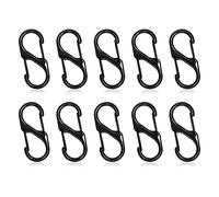 SZXMDKH 10 clips de mosquetón S, pequeño clip de llavero de apertura de doble resorte, hebilla de mosquetón de bloqueo de anillo en S, pesca, camping al aire libre