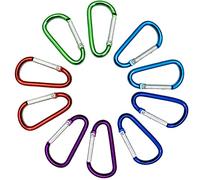 SZXMDKH 10 llaveros de mosquetón de aleación de aluminio, mini mosquetón, para camping, pesca, senderismo o viajes (5 colores)