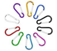 SZXMDKH 10 mosquetones pequeños con cierre de resorte, llavero, aleación de aluminio, para camping, pesca, senderismo o viajes, 4,6 cm