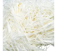 SZXMDKH 100 Gramos de Papel Tisú Triturado, Relleno de Papal Kraft Triturado, Cesta de Regalo de Rafia, Papel Empaquetado, Relleno Material para Fiestas, Decoración, Embalaje de Regalos (Blanco)