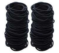 SZXMDKH 100 Piezas Gomas de pelo, pequeñas Coleteros Elásticas para el pelo, 2 mm Cintas de pelo Espesor, Suave bandas de pelo Elástico sin Metal para Mujeres, Niñas(Negro)