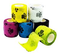 SZXMDKH 6 rollos de vendaje autoadhesivos cohesivos para mascotas Vet Wrap no tejido elástico vendajes envoltura cinta para dedos, deportes y estiramiento atlético, 5 cm x 4,5 m