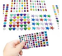 SZXMDKH 8 Hojas Pegatinas Diamantes Autoadhesivas Brillantes para Decorar, para uñas faciales Tarjetas Artesanales Niños Decoraciones de Bricolaje