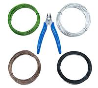 SZXMDKH 8 rollos de alambre de aluminio para bonsái de 1 mm, 196.8 pies en total para entrenamiento de árbol bonsái y fabricación de manualidades con pinzas (2 negros, 2 marrones, 2 plateados, 2