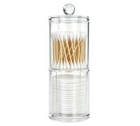 SZXMDKH Juego organizador de maquillaje, soporte para almohadillas de algodón, organizador de almohadillas de maquillaje acrílico transparente con tapas de plástico para bolas de algodón, hisopos