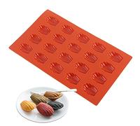 SZXMDKH Madeleine - Bandeja de silicona para hornear de 20 cavidades, molde de Madeleine, no pegajoso, para tartas, chocolate, caramelos, galletas (chocolate)