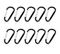 SZXMDKH Mosquetón pequeño, 10 piezas de gancho de anillo en D, mini mosquetón para exteriores, pesca, senderismo, viajes (negro)