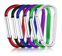SZXMDKH Mosquetón pequeño, 6 piezas de gancho de anillo en D, mini mosquetón para exteriores, pesca, senderismo, viajes (6 colores)