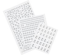 SZXMDKH Piedras brillantes autoadhesivas 3 hojas de pegatinas de estrás de tamaño mezclado, piedras de estrás para pegar con pinzas - para decoración de uñas DIY (diámetro 3 - 6 mm)