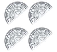 SZXMDKH Transportador de plástico para medición de ángulos, matemáticas, 180 grados, 4 pulgadas, transparente (4 unidades)