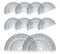 SZXMDKH Transportador de plástico para medición de ángulos matemáticas estudiantiles 180 grados, 4 pulgadas, transparente (10 unidades transportadoras)