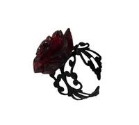 SZYDD Anillos de rosa gótica punk, anillos huecos ajustables para mujer, bruja, pagana, vintage, Halloween, chica, regalo, joyería de fiesta