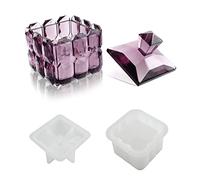 SZYDD Caja de almacenamiento de cubo de superficie de perforación, molde de tarro de perforación, caja de almacenamiento, molde de silicona, adecuado para joyería de resina epoxi, decoración del hogar