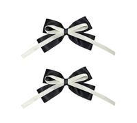 SZYDD Horquilla con lazo para niñas, horquilla con lazo para mujer, horquilla en blanco y negro, accesorios para el cabello coreanos, paño de horquilla de princesa con lazo