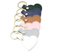SZYDD Juego de 6 llaveros coloridos en forma de corazón de cuero con colgante de amor, elegantes llaveros para bolso, accesorio elegante para mochila