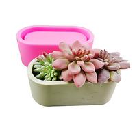 SZYDD Molde de silicona hecho a mano de resina epoxi para hormigón, yeso, cemento, maceta ovalada, molde de silicona para hormigón, cemento, maceta, maceta, resina epoxi, jabón, decoración del hogar
