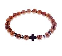 SZYDD Pulsera de cuentas de madera natural con cuentas de madera natural, pulsera de meditación, rosario para mujer, joyería de yoga unisex