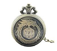 SZYDD Reloj de bolsillo con cubos poliédricos vintage con juego de material de aleación poliédrico para juegos de rol de mesa y juegos de cartas, plateado