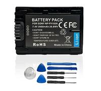szyuya - Batería de cámara NP-FV100A 3410mAh compatible con Sony PXW-X70 FDR-AX33 FDR-AX40 FDR-AX45 FDR-AX53 FDR-AX60 HDR-PJ675 NEX-VG30 NP-FV70A
