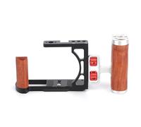 SZZCNOX Jaula para cámara Panasonic LUMIX S9, marco de metal con mango lateral, zapata fría y agujeros de tornillo de 1/4 pulgadas, placa de liberación rápida Arca-Swiss integrada (negro, jaula de