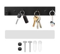 SZZHIYONG Colgador Pared, Perchero de Pareds, Percha Pareds, Ganchos de Perchero Pared Negro, Colgadores de Paredcon 4 Ganchos de Acero Inox para Entradas Dormitorios Baños