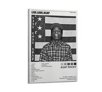 Szzmyo ASAP Rocky Live. Love. ASAP - Póster en lienzo con diseño de álbum, pintura decorativa estética moderna para dormitorio y sala de estar, 20 x 30 cm, estilo marco