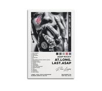Szzmyo Póster decorativo de ASAP Rocky con texto en inglés "At Long. Last.ASAP" (30 x 45 cm), estilo sin marco