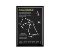 szzmyo Silverstone - Póster decorativo de circuito, pintura moderna y estética, lienzo para dormitorio, sala de estar, póster decorativo de 30 x 45 cm, estilo sin marco