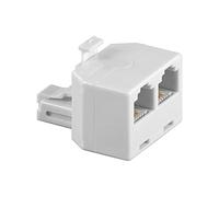 T-Adapter 2x RJ11 Buchse RJ11 Stecker weiss ,10er Pack