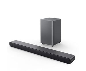 T arra de Sonido S55H S Class 2.1 con Dolby Atmos, DTS Virtual:X, subwoofer inalámbrico, transmisión de música Bluetooth y calibración automática de habitación