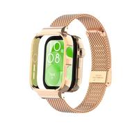 T-BLUER Compatible con Huawei Watch Fit 3, correa de repuesto de metal de acero inoxidable con marco de metal para Huawei Watch Fit 3, mujer y hombre