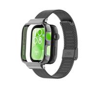 T-BLUER Compatible con Huawei Watch Fit 3, correa de repuesto de metal de acero inoxidable con marco de metal para Huawei Watch Fit 3, mujer y hombre