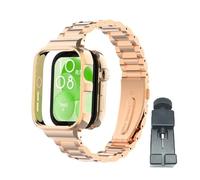 T-BLUER Compatible con Huawei Watch Fit 3, correa de repuesto de metal de acero inoxidable con marco de metal para Huawei Watch Fit 3, mujer y hombre
