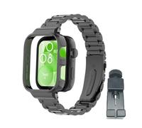 T-BLUER Compatible con Huawei Watch Fit 3, correa de repuesto de metal de acero inoxidable con marco de metal para Huawei Watch Fit 3, mujer y hombre