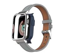 T-BLUER Compatible con Xiaomi Mi Watch Lite/Redmi Watch Lite Pulseras,Accesorios de correa de cuero de repuesto con marco de metal para Redmi Watch Lite Fitness Tracker,Gris