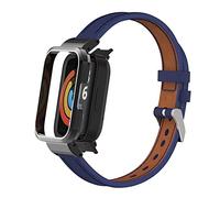 T-BLUER Compatible con Xiaomi Redmi Watch 2 Lite Pulseras,Accesorios de Correa de Cuero de Reemplazo con Marco de Metal para Xiaomi Redmi Watch 2 Lite Fitness Tracker,Azul Marino
