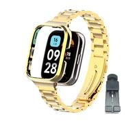 T-BLUER Compatible con Xiaomi Redmi Watch 3 Active Correas,Acero Inoxidable de Metal de Reemplazo Pulsera Brazalete Accesorios para Redmi Watch 3 Active Oro