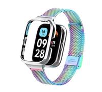 T-BLUER Compatible con Xiaomi Redmi Watch 3 Active Correas,Acero Inoxidable de Metal de Reemplazo Pulsera Brazalete Accesorios para Redmi Watch 3 Active Pulsera Inteligente,Arco iris