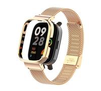 T-BLUER Compatible con Xiaomi Redmi Watch 3 Correas,Redmi Watch 3 Correa de Repuesto de Metal de Acero Inoxidable Compatible con Xiaomi Redmi Watch 3 Pulsera Inteligente,Oro Rosa