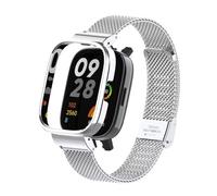 T-BLUER Correa de Repuesto Compatible Con Xiaomi Redmi Watch 3 - Pulsera de Metal de Acero Inoxidable Para Reloj Inteligente, Plata