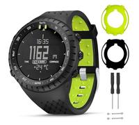 T-BLUER Watch Band Compatible para Suunto Core Pulsera,Correa de repuesto de silicona y funda protectora completa para el reloj inteligente Suunto Core,Negro Verde