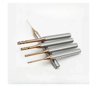 T con aleación dura acero tungsteno Fresa de extremo aleación micro dura HRC55 con 2 filos, cuello largo profundo acero CNC, punta esférica D0.3-0.9 R0.15-0.45 Mini(D0.5 x6)